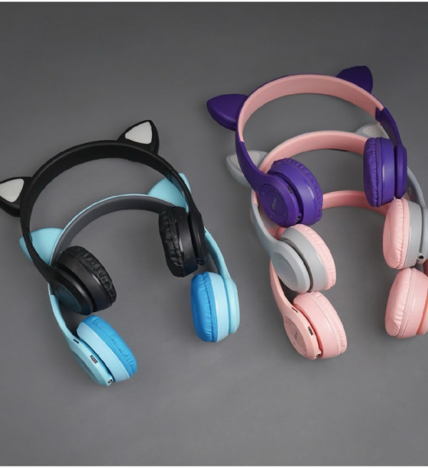 Headset Bluetooth Gaming Cat Ears Wireless Bluetooth