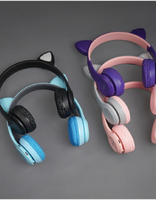 Headset Bluetooth Gaming Cat Ears Wireless Bluetooth